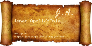 Jenet Apollónia névjegykártya